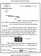 Letter re NH Air Mail 1929